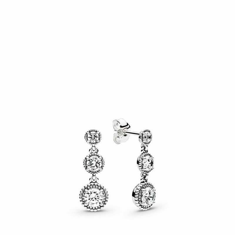 Pandora Eternal Elegance Drop Earrings - Sterling Silver/Cubic Zirconia - Canada | MB5081XY